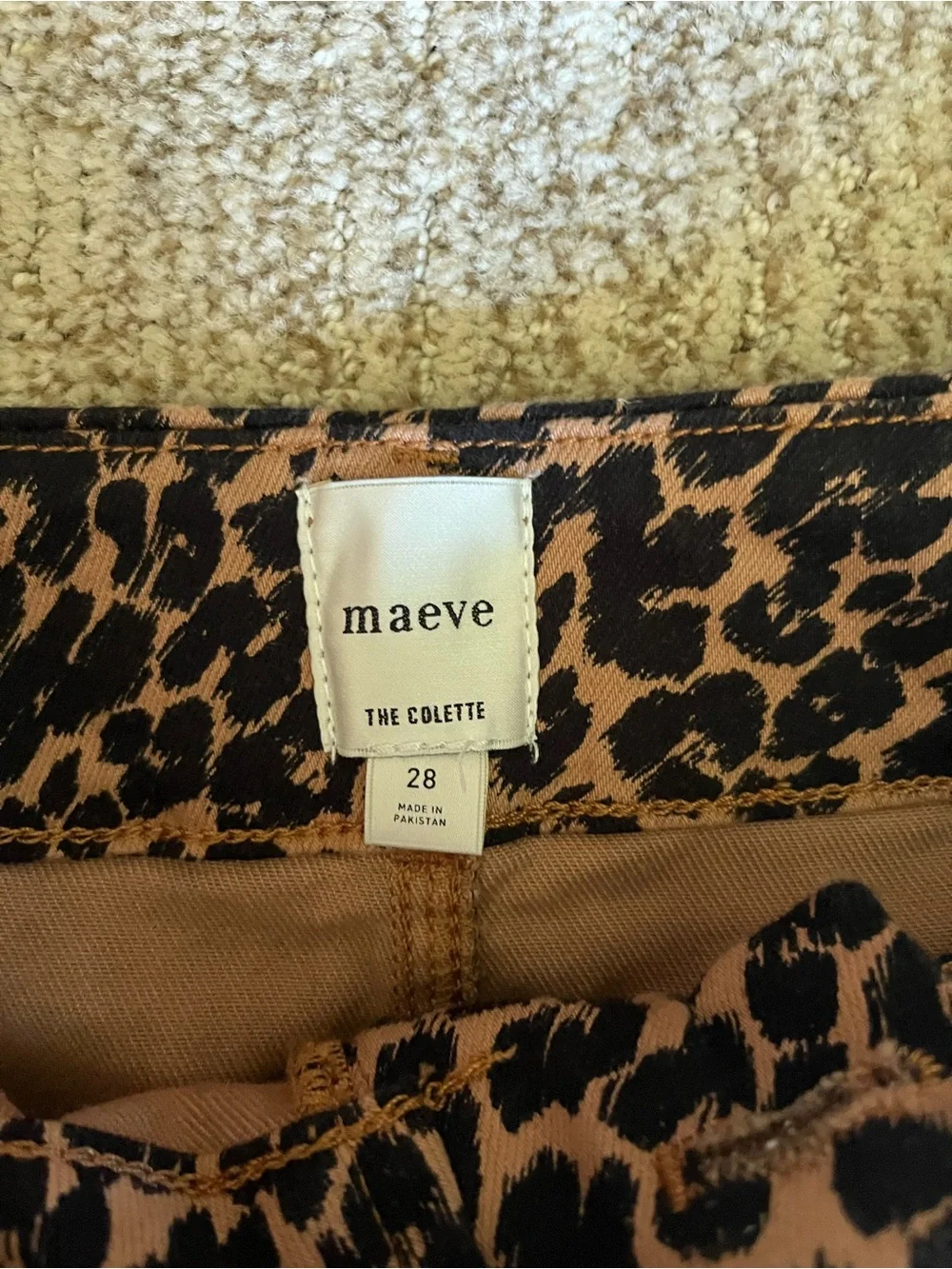 Maeve Colette High-Rise Wide-Leg Cropped Jeans in Leopard